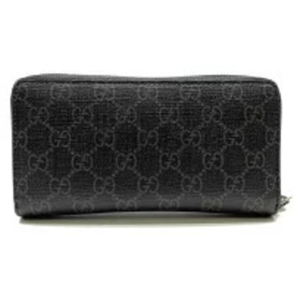 GUCCI Round Zip Long Wallet GG Supreme Kingsnake Snake Gray - Picture 3 of 9